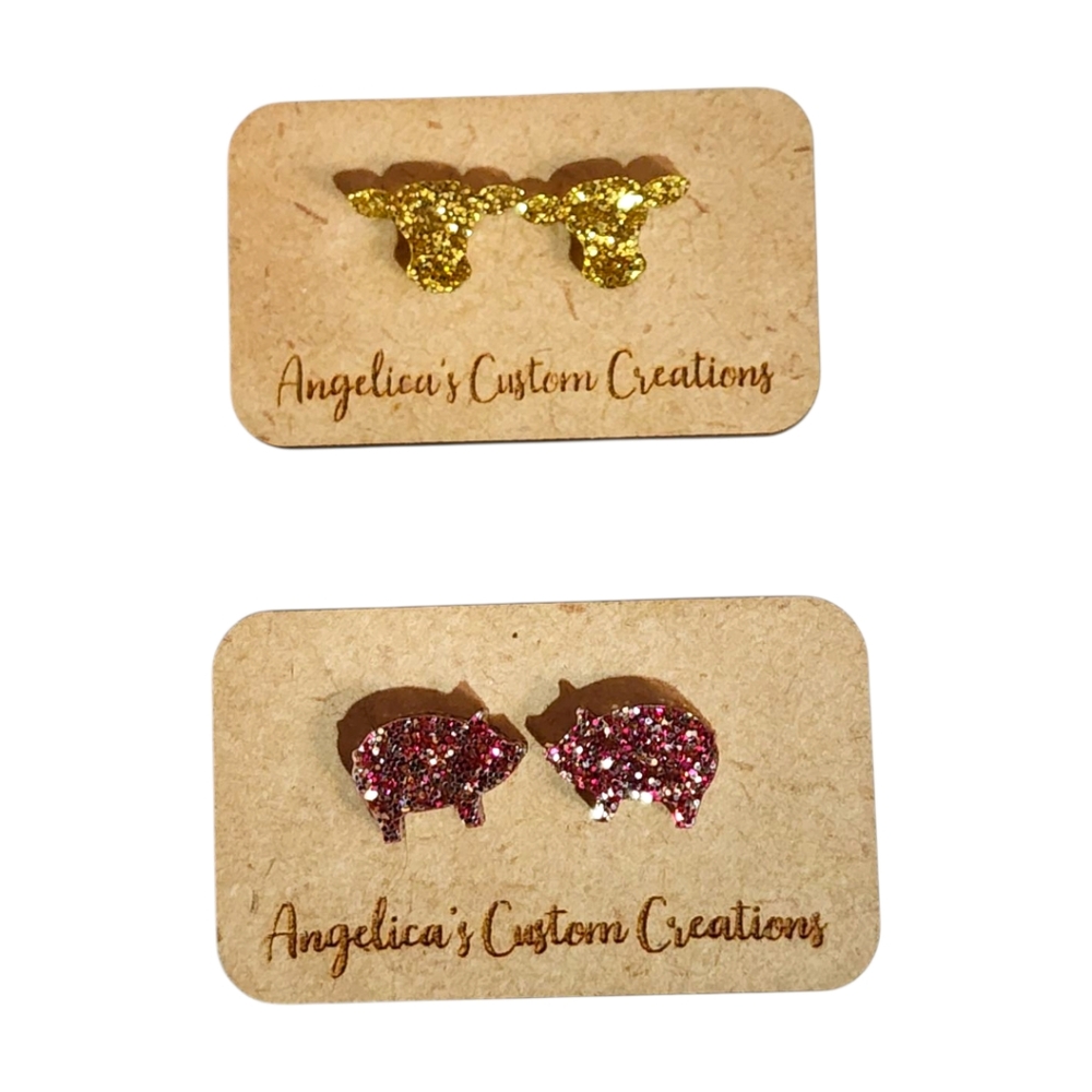 Farm Sparkle Acrylic Stud Earring Set